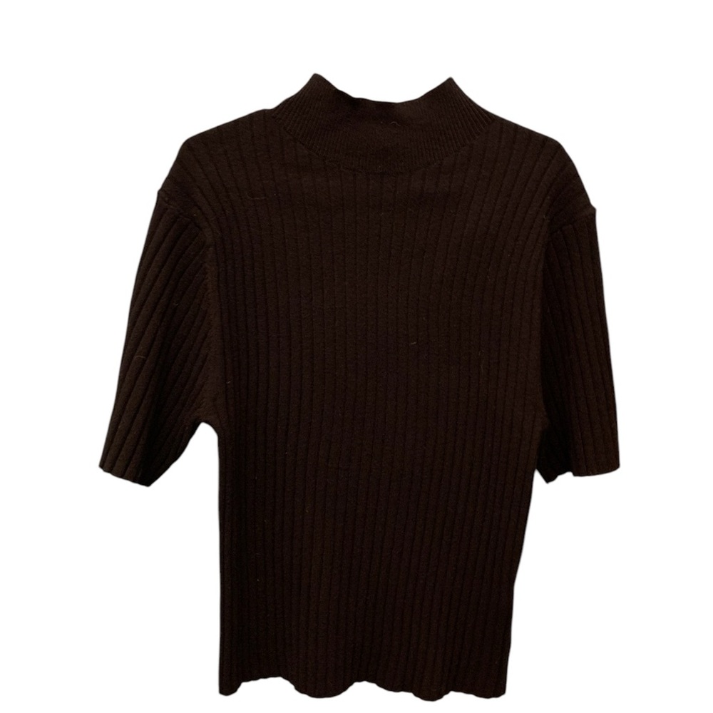 Women’s black short-sleeve cotton turtleneck, sz Small, by A New Day, NWT